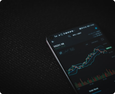 Gráfico de inversiones en un smartphone
